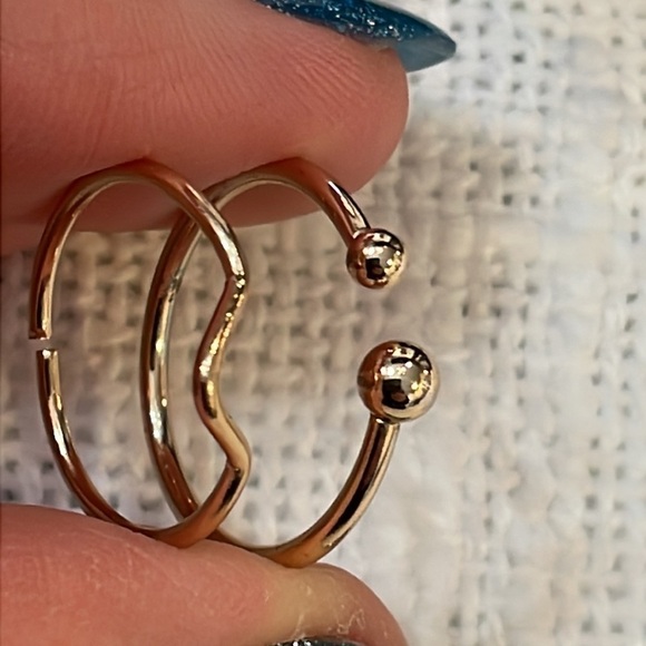 💐5/25 2 rings stacking open front adjustable simple thin dainty - Picture 4 of 6